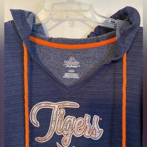 Detroit Tigers Baseball Hoodie  Navy Blue Ladies Lg - Picture 3 of 12